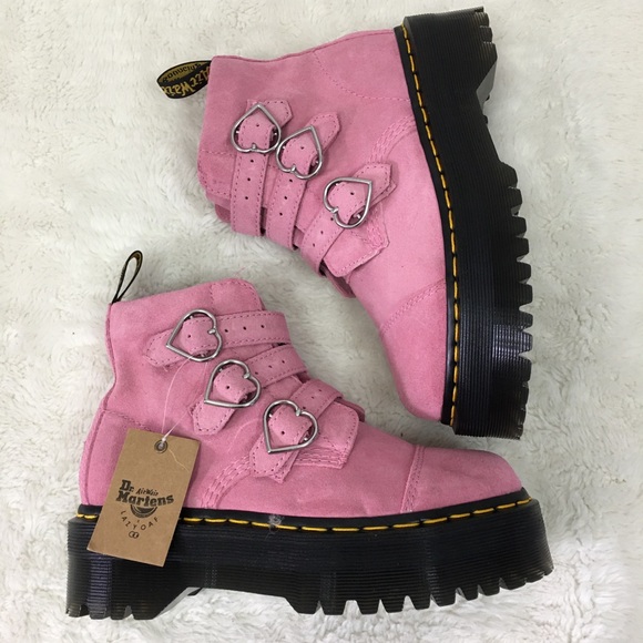 New Dr. Martens Lazy AOF Pink Platform Boots Sz 6 - Picture 15 of 16